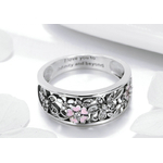 Bague jonc anneau fleurs romantique