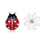 Boucles d'oreilles coccinelle fleur