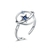 bague etoile bleue argent